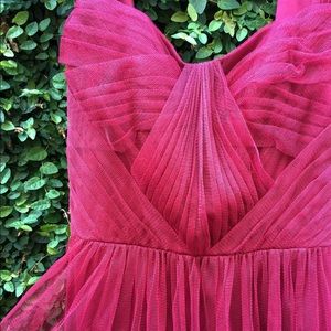 Raspberry Flowy Evening Gown
